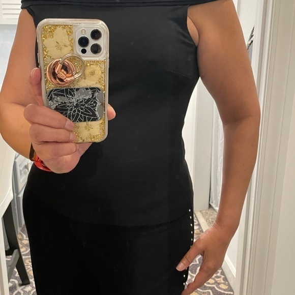 ROSETTA GETTY Top Women’s XL Banded Off Shoulder Minimal Black Body Con New $620 - Picture 3 of 11